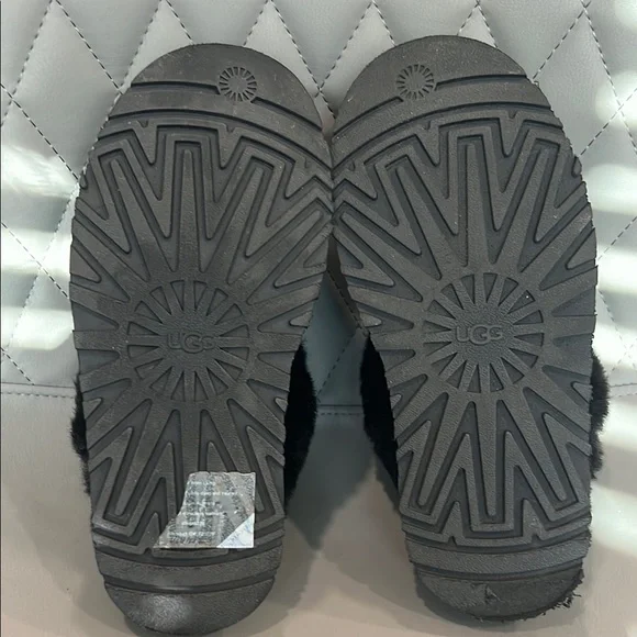 UGG Black Plush Lined Slippers - Picture 15 of 15